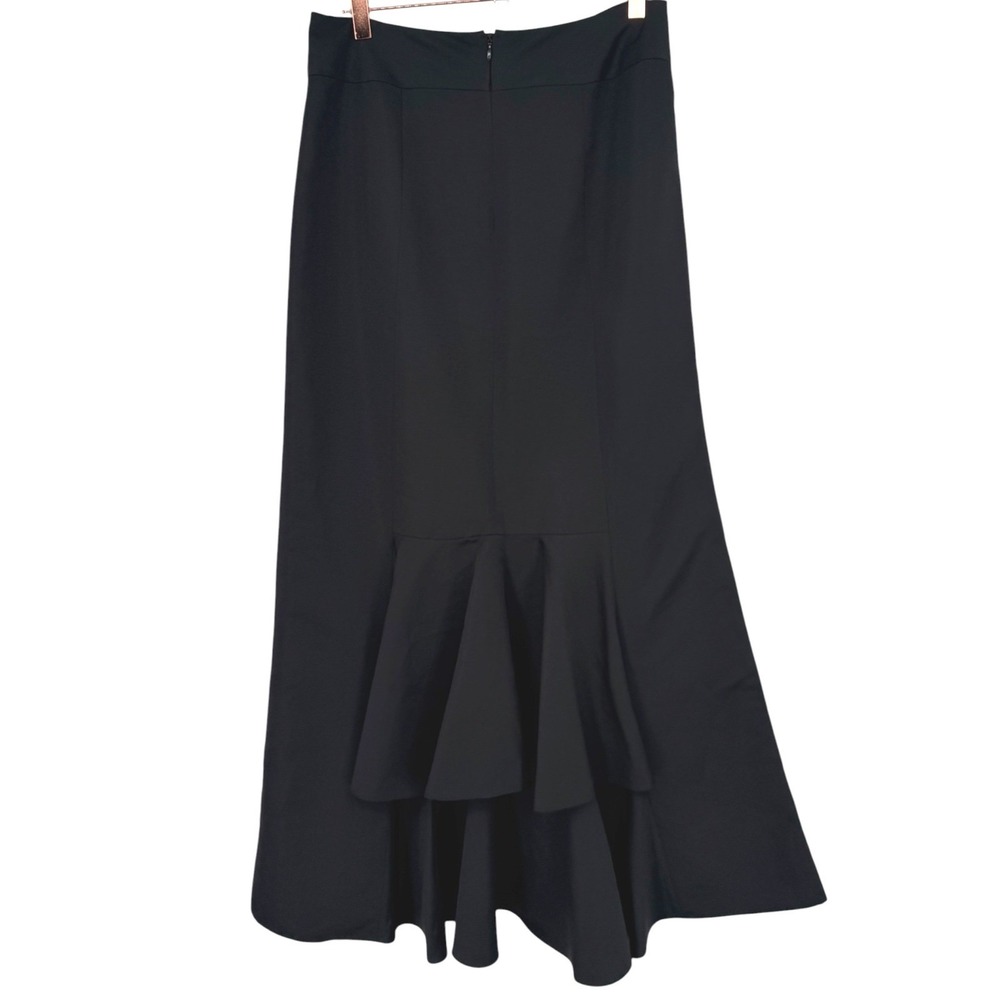 Ann Taylor Womens Black Mermaid Maxi Skirt Tiered Ruffle Formal Evening Size 6
